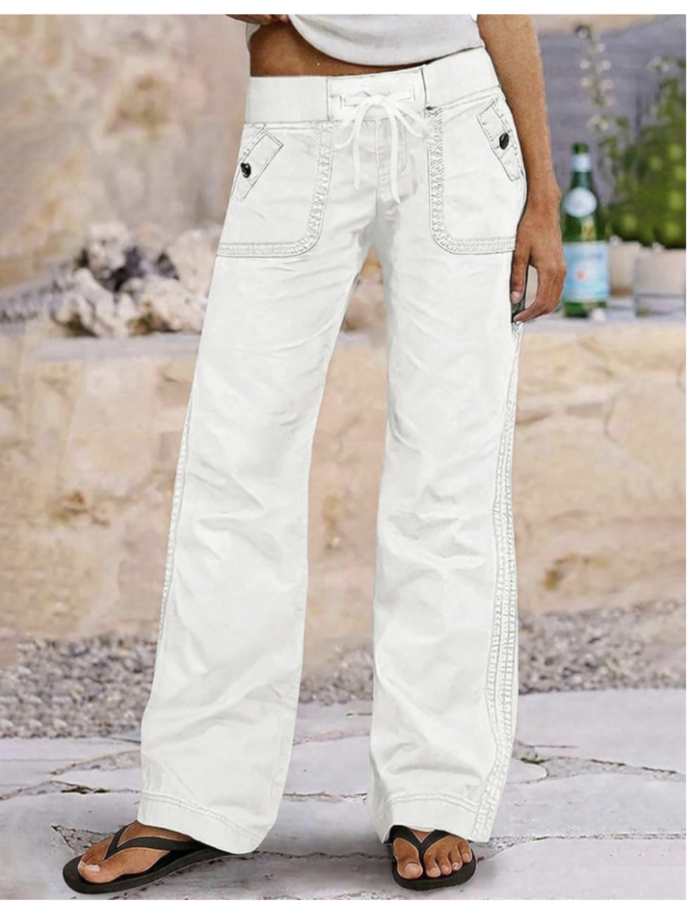Flamingals Straight Leg Drawstring Pants 2XL